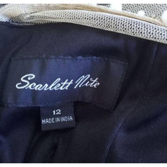 SCARLET NITE BLACK & NUDE DRESS SZ.12 EUC - Picture 5 of 6